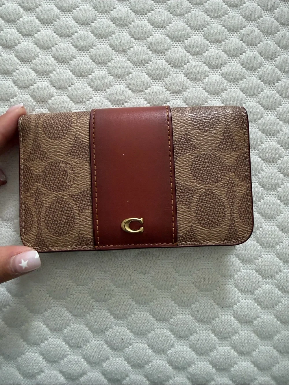 Coach Brown Signature Canvas Card Case Wallet
